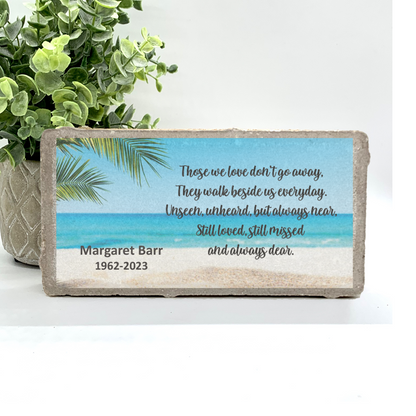 Personalized Memorial Stone - Beach Theme | Custom Sympathy Gift | Indoor Outdoor Memorial