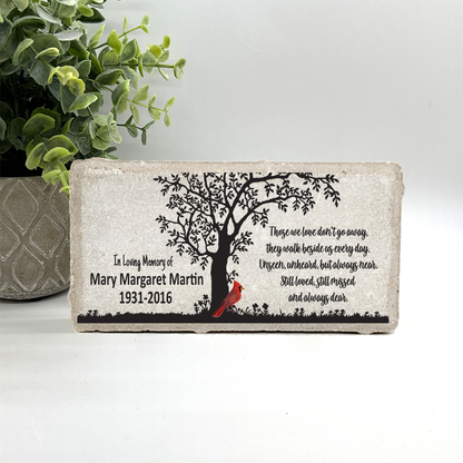 Personalized Cardinal Memorial Stone – Custom Memorial Plaque | Bereavement Gift