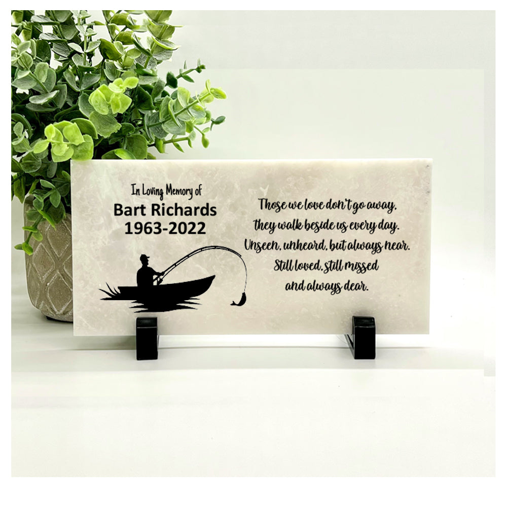 Fisherman Memorial Stone – Personalized Memorial Plaque