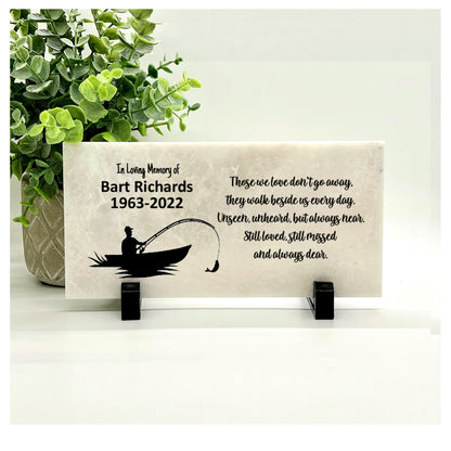 Fisherman Memorial Stone – Personalized Memorial Plaque