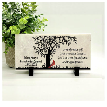 Personalized Memorial Stone – Custom Sympathy Gift | Outdoor & Indoor Plaque Choices
