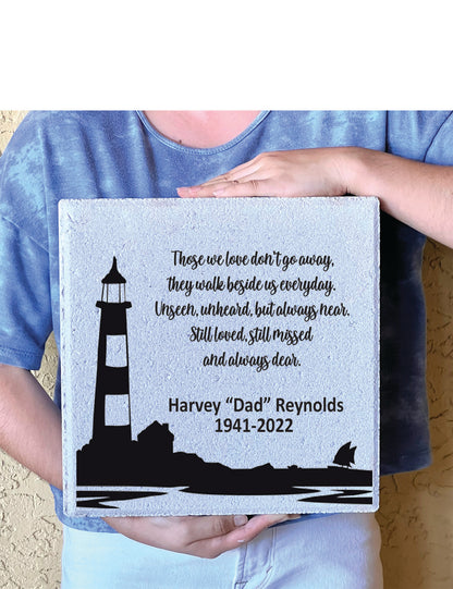 Lighthouse Memorial Stone - Personalized Memorial Garden Stone | Custom Sympathy Gift