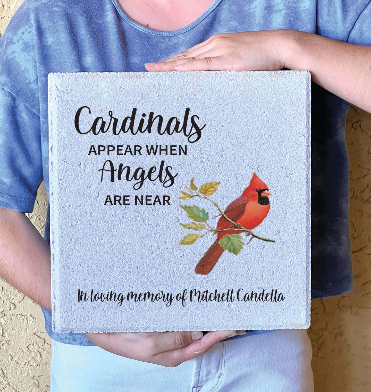 Cardinal Memorial Stone - Custom 12"x12" Concrete Paver | Personalized Sympathy Gift