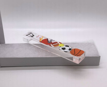 Personalized Sports Mezuzah - Acrylic Mezuzah Case with Custom Name Design