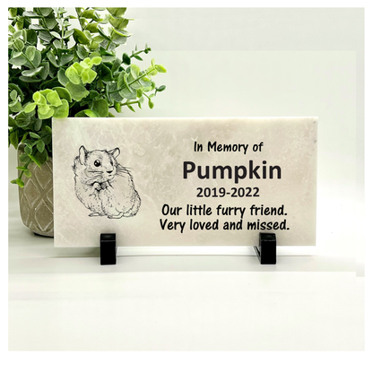 Hamster Memorial Stone – Personalized Pet Keepsake | Custom Garden Tribute
