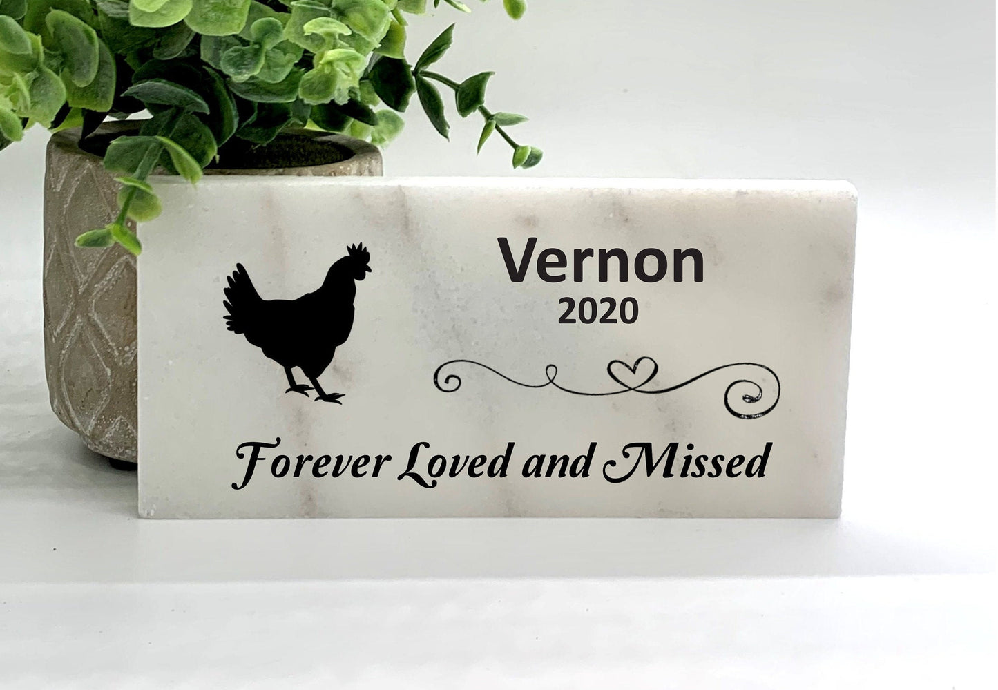 Chicken Memorial Stone - Personalized Pet Memorial Keepsake