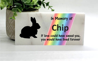 Rabbit Memorial Stone - Personalized Pet Keepsake | Rainbow Bridge Stone