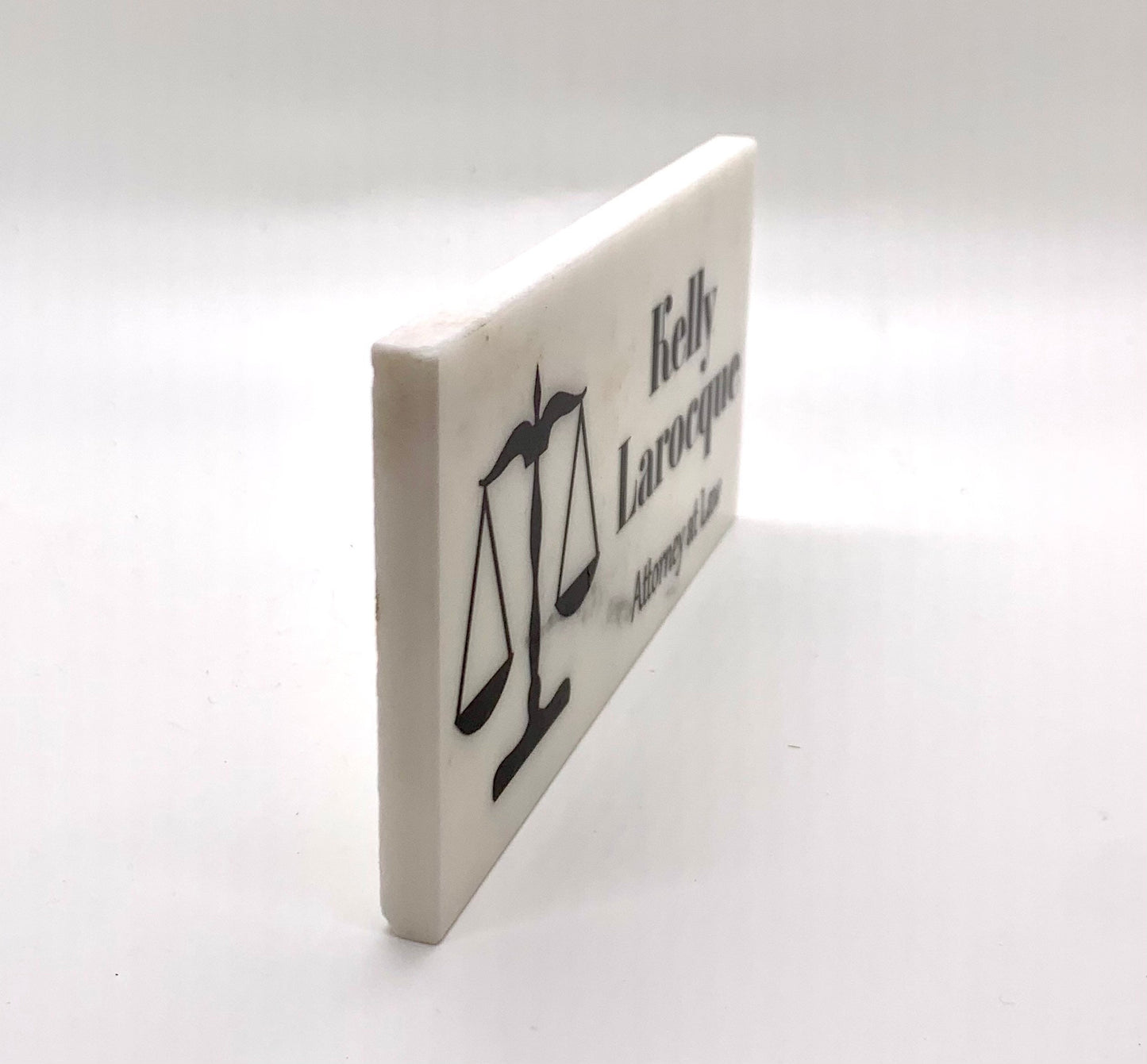 Attorney Desk Sign – Custom Lawyer Name Plate | Personalized Marble Plaque