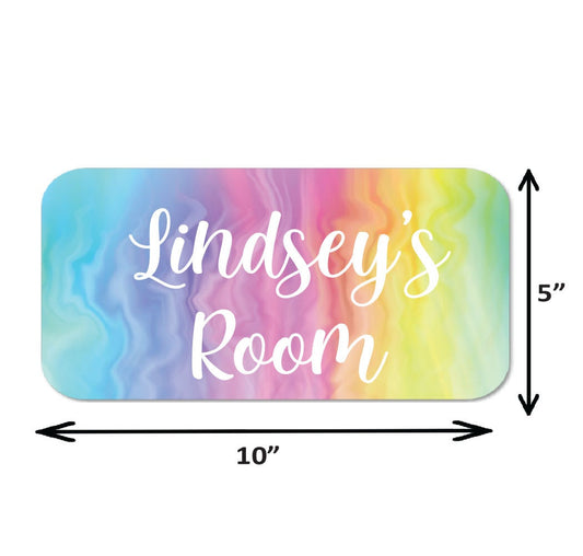 Personalized Name Sign - Rainbow Swirl Sign | Kids Room Decor
