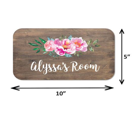 Personalized Name Sign - Custom Floral Room Sign