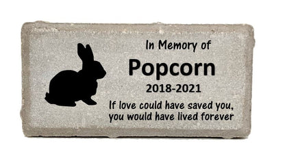 Rabbit Memorial Stone - Personalized Pet Grave Marker | Outdoor Garden Plaque