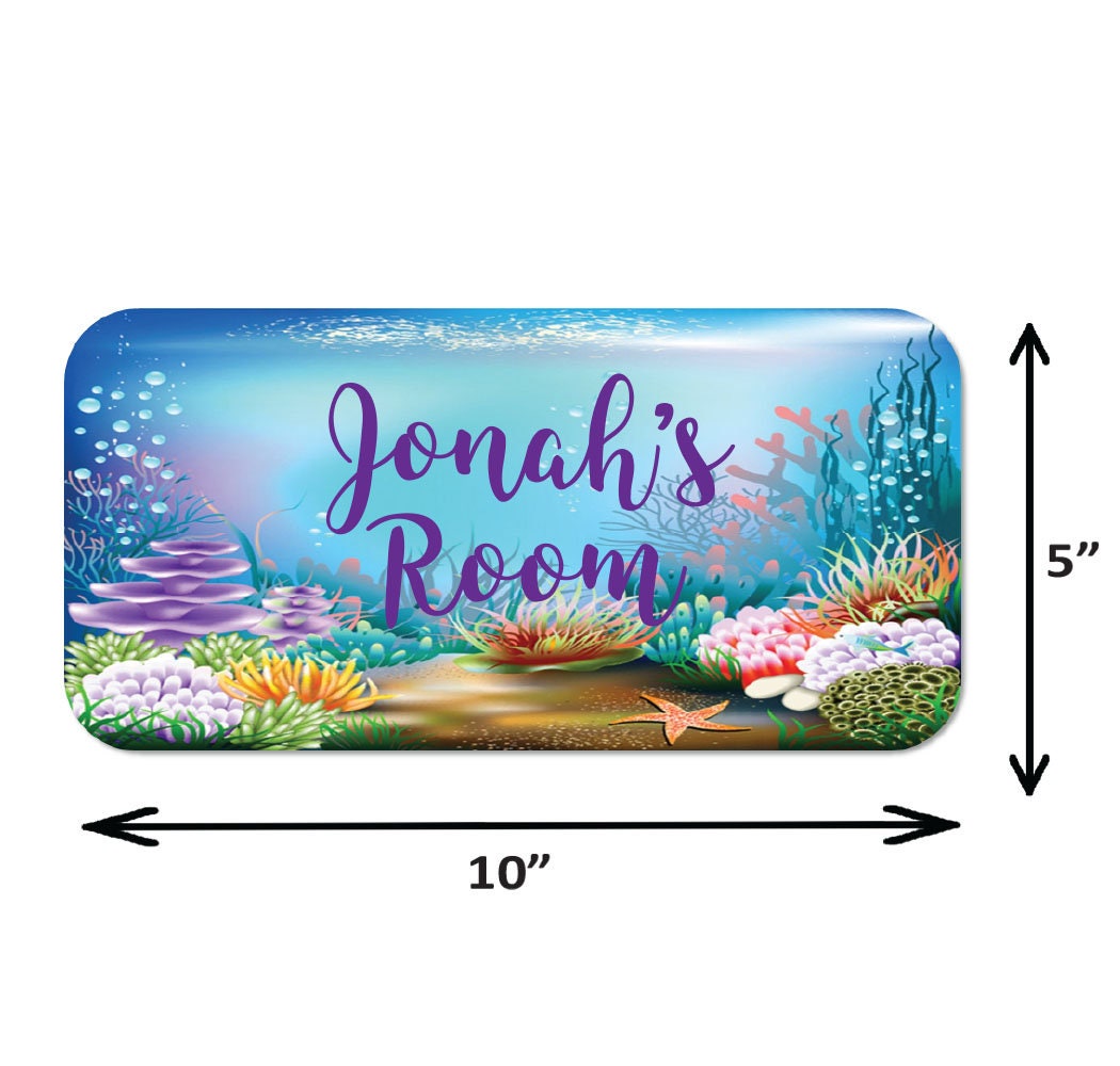 Personalized Room Sign - Under the Sea Theme | Durable PVC Waterproof Kids Wall Art