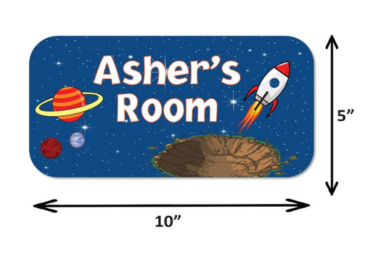 Personalized Name Sign | Outer Space Waterproof Room Decor 5x10