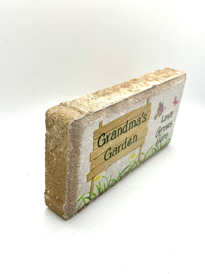 Personalized Garden Stone...Love Grows Here - Custom garden stone - Grandma's Garden - Gift for Grandma - Personalized Gift