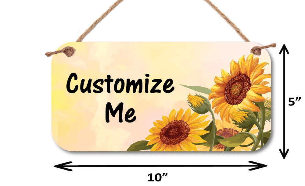 Personalized Sunflower Sign - Custom Garden Welcome Sign 5x10 Waterproof PVC