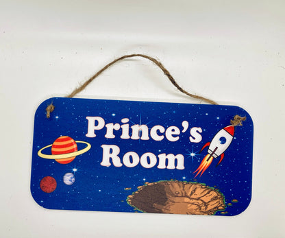 Personalized Name Sign - Custom Room Sign | Outer Space Waterproof PVC Decor 5x10