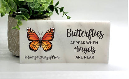 Butterfly Memorial Stone - Personalized Remembrance Stone With Name