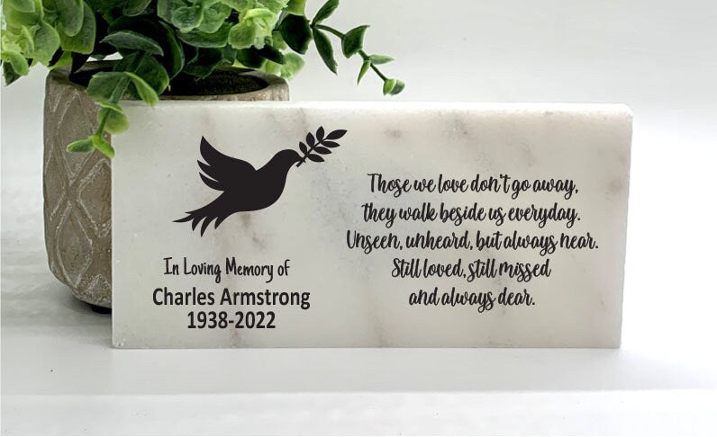 Personalized Memorial Stone - Custom Bereavement Gift | Dove Sympathy Tribute