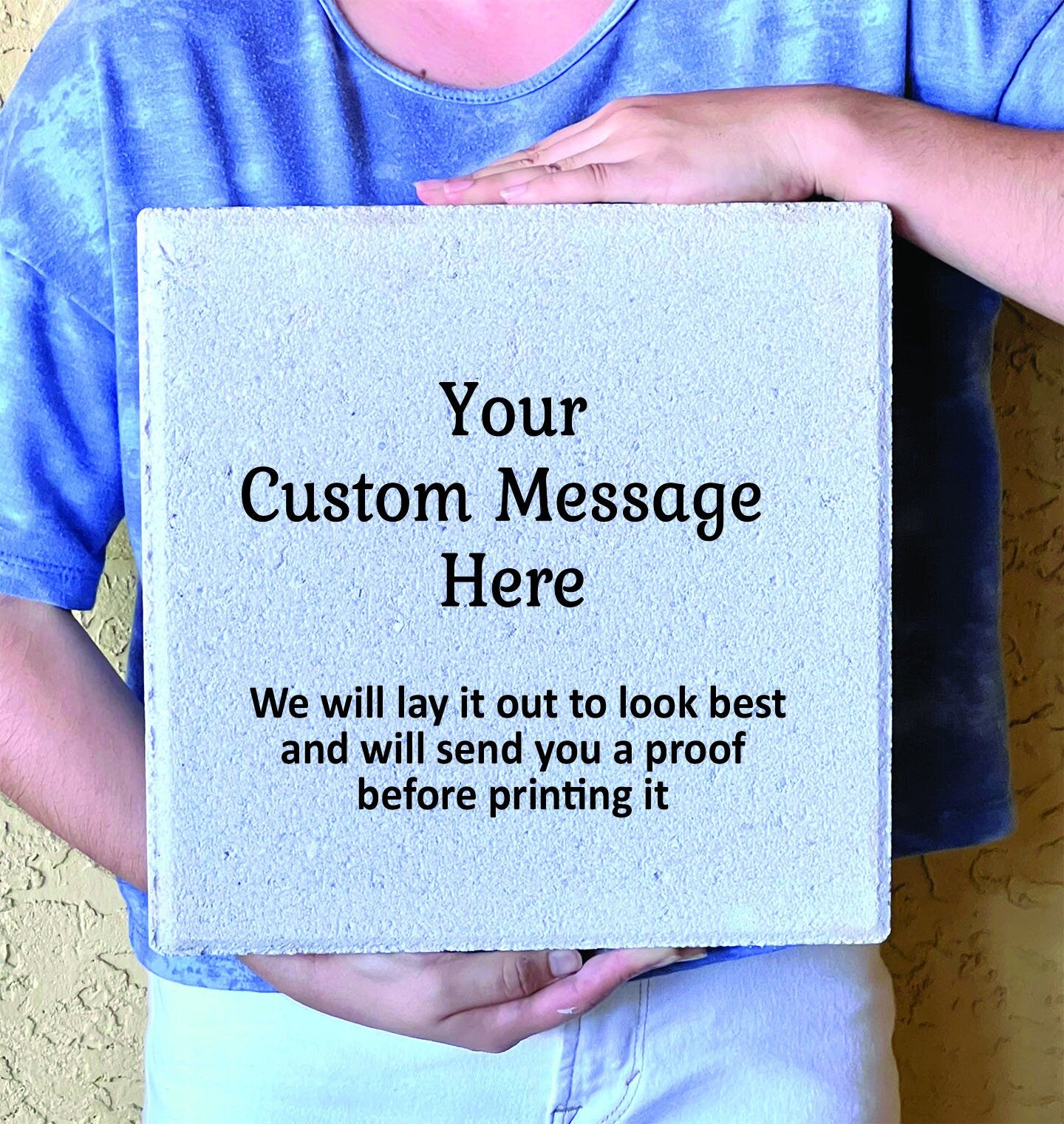 Personalized Memorial Stone - Custom 12"x12" Concrete Paver Stone With Your Message