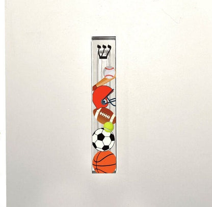 Mezuzah - Sports Mezuzah - Boys Room - Acrylic Mezuzah - Modern Mezuzah - Personalized Judaica Gift - New Baby Gift - New Home Gift - Sports