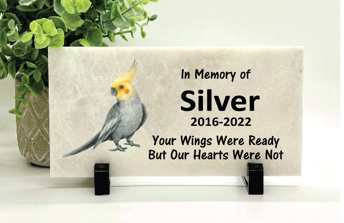 Cockatiel Memorial Stone - Personalized Pet Memorial Gift With Name