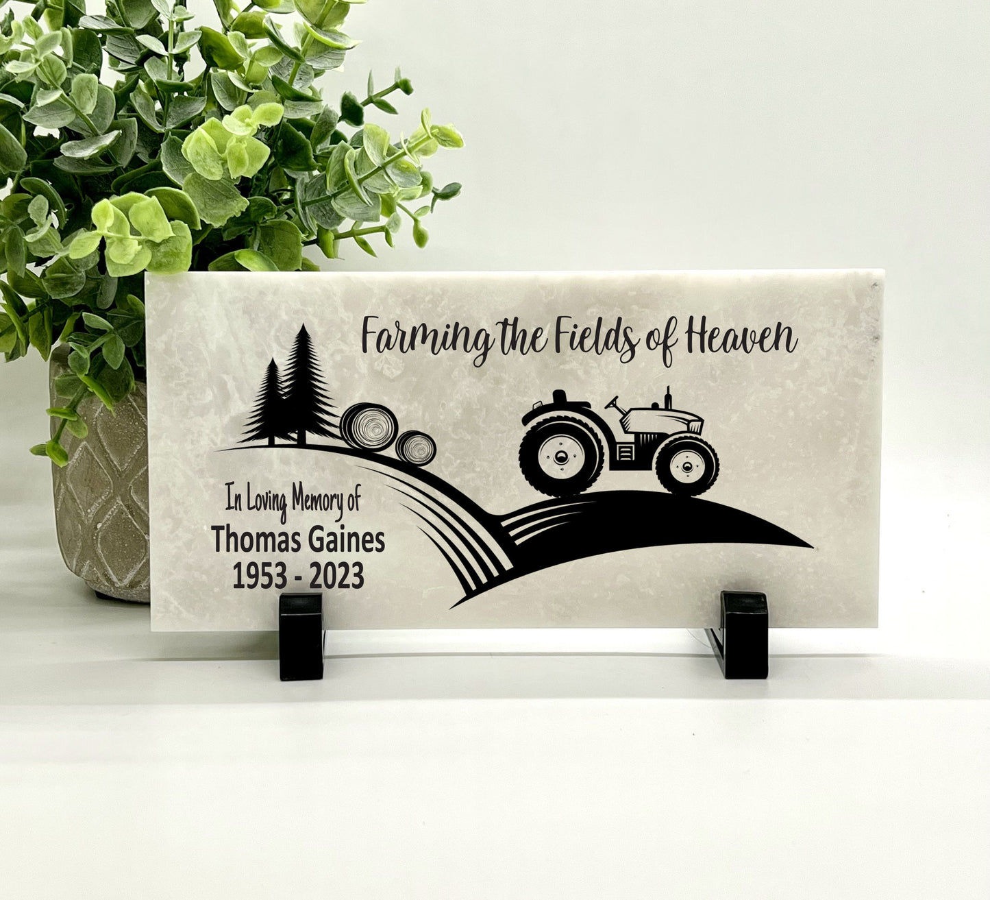 Farmer Memorial Stone - Custom Bereavement Gift | Outdoor Garden Plaque