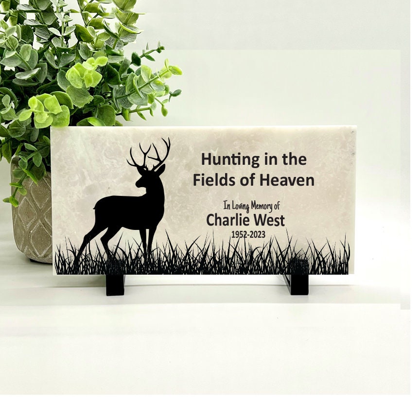 Hunter Memorial Stone - Sympathy Bereavement Gift Funeral Gift - Hunter Memorial - Condolence Gift - Custom Memorial Gift - Deer Memorial