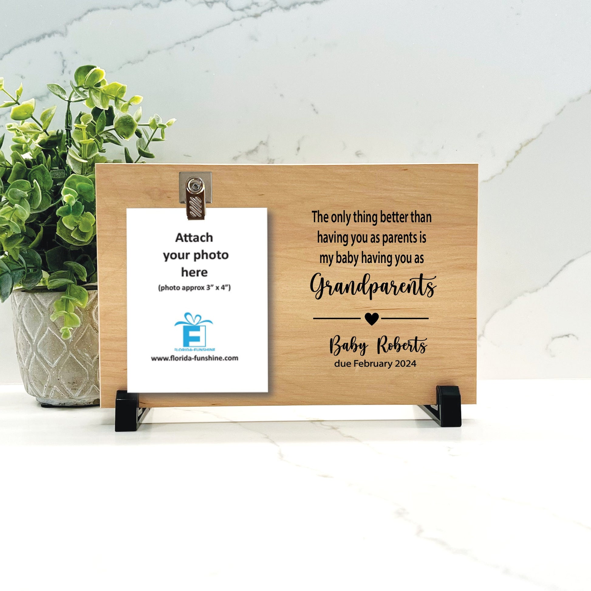 Pregnancy Reveal Gift To Parents - New Grandparents Gift - Baby Sonogram Photo Frame - Grandparents to be gift -