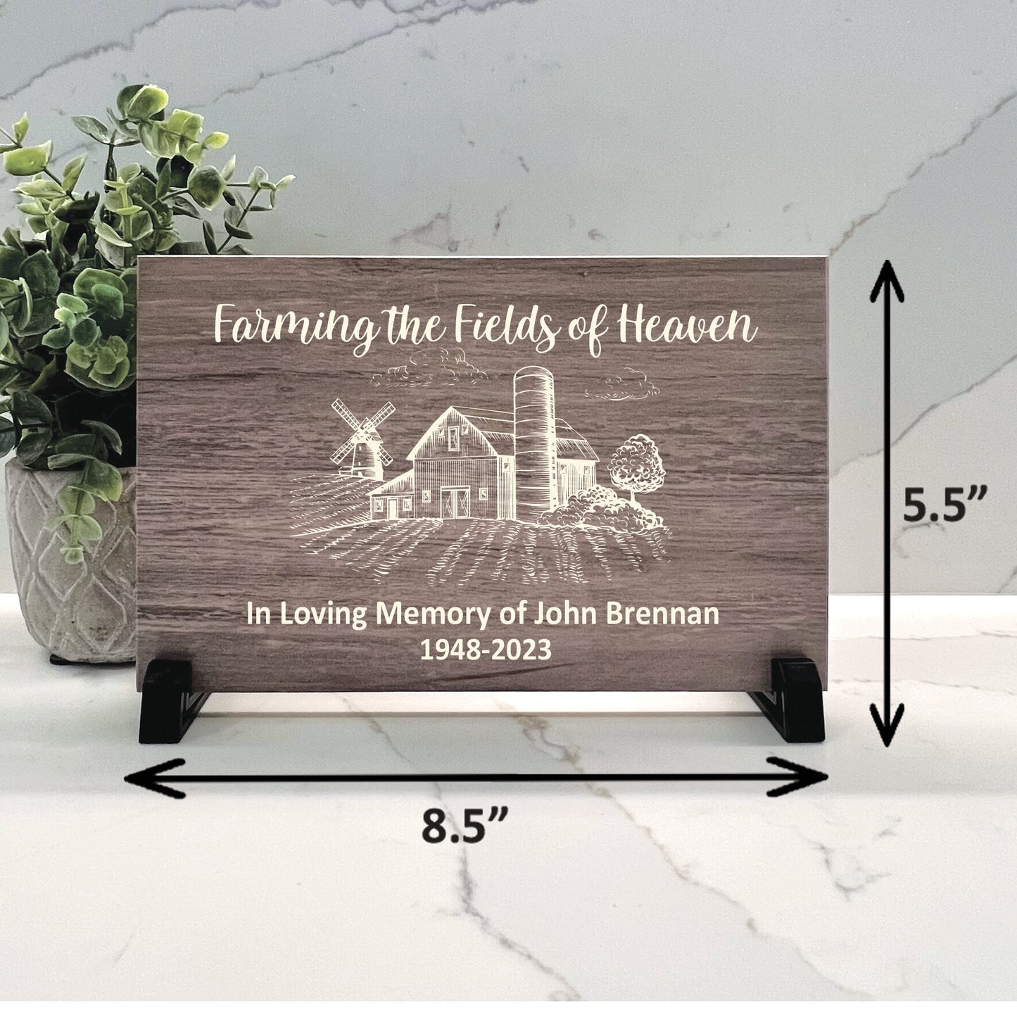 Farmer Memorial - Memorial Keepsake -Sympathy Gift - Bereavement Condolence Gift - Custom Memorial Gift- Wood Memorial - Wood Color Choice