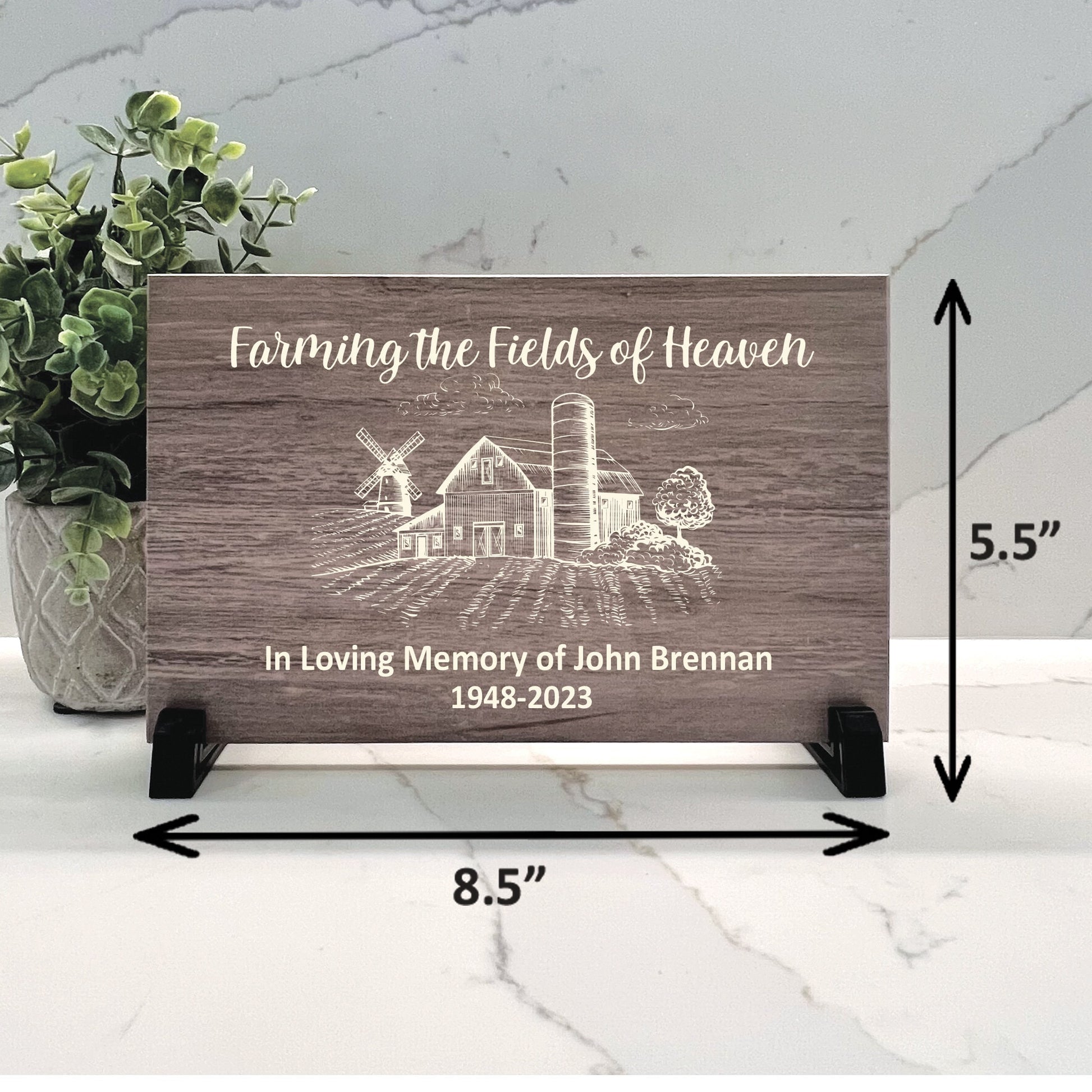 Farmer Memorial - Memorial Keepsake -Sympathy Gift - Bereavement Condolence Gift - Custom Memorial Gift- Wood Memorial - Wood Color Choice