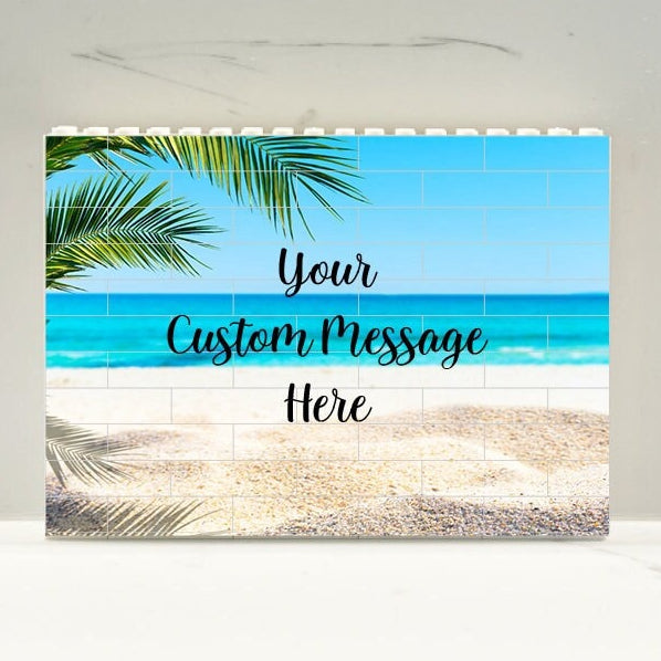 Custom Beach Brick Puzzle, Building Blocks Personalized with your message, Unique Gift for family, couples, kids, friends