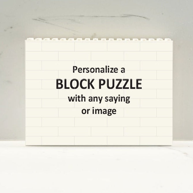 Custom Brick Puzzle, Personalized brick puzzle with any saying or image, Building Blocks, Unique Gift for family, couples, kids, friends
