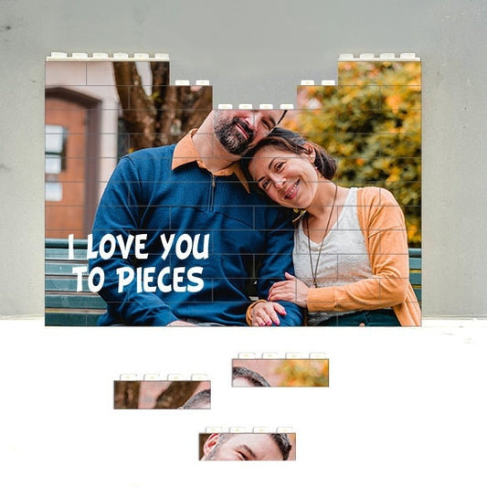 I Love You To Pieces puzzle with photo, Personalized Valentines Brick Puzzles, Unique Photo Gift for couples, Photo Puzzle