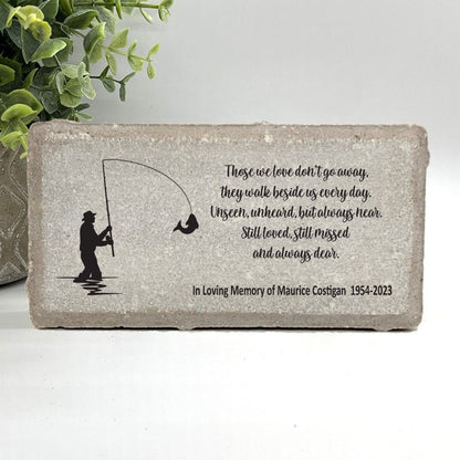 Fisherman Memorial Stone - Sympathy Gift Bereavement Gift Funeral Gift - Fisherman Memorial Condolence Gift - Custom Memorial Gift