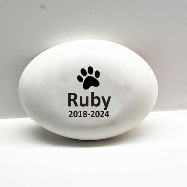 Dog Memorial Stone - Pet Loss Gift - Custom pet Sympathy Gift - Dog Memorial Gift - Handmade stone personalized for pet - Paw print