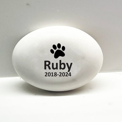 Dog Memorial Stone - Pet Loss Gift - Custom pet Sympathy Gift - Dog Memorial Gift - Handmade stone personalized for pet - Paw print