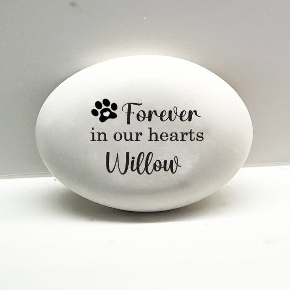 Dog Memorial Stone - Forever in our hearts - Pet Loss Gift - Personalized Dog Memorial Gift - Custom Dog Sympathy Gift