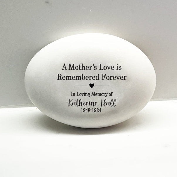 Mother Memorial Stone - A Mother's Love is Remembered Forever - Sympathy Gift - Condolence Gift - Custom Memorial Gift- Loss of Mother