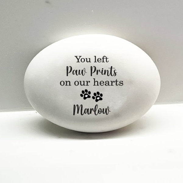 Dog Memorial Stone - Forever in our hearts - Pet Loss Gift - Personalized Dog Memorial Gift - Custom Dog Sympathy Gift