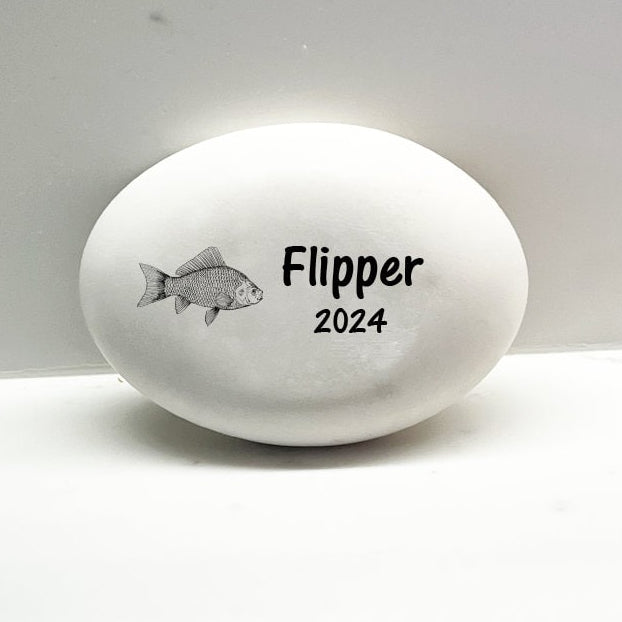 Fish Memorial Stone- Personalized Pet Keepsake- Pet Loss Gift - Custom Fish Sympathy Gift - Pet Condolence Gift- Fish Burial Marker