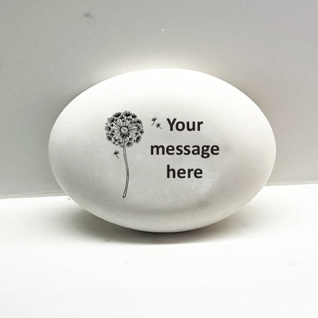 Custom Stone with Dandelion - Keepsake - Friend Gift - Wishes- Gift Stone - Personalized Stone - Dandelion Stone