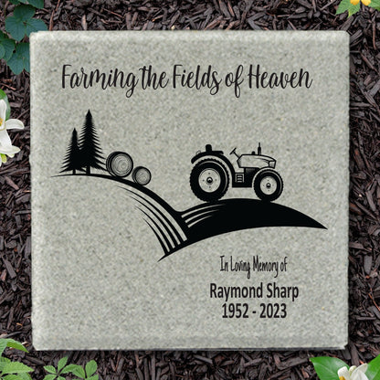 Memorial Stone - Sympathy Gift Bereavement Gift Funeral Gift - Farmer Memorial - Condolence Gift - Custom Memorial Gift -12x12 Memorial