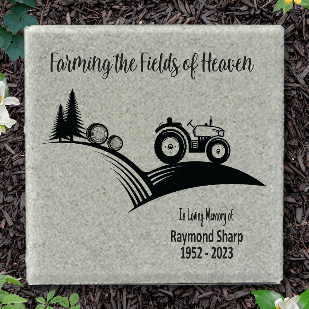 Memorial Stone - Sympathy Gift Bereavement Gift Funeral Gift - Farmer Memorial - Condolence Gift - Custom Memorial Gift -12x12 Memorial