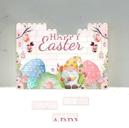 Easter Brick Puzzle, Easter Building Blocks Puzzle, Fun Holiday Gift for family, couples, kids, friends - Unique Easter Gift - Easter Gnome