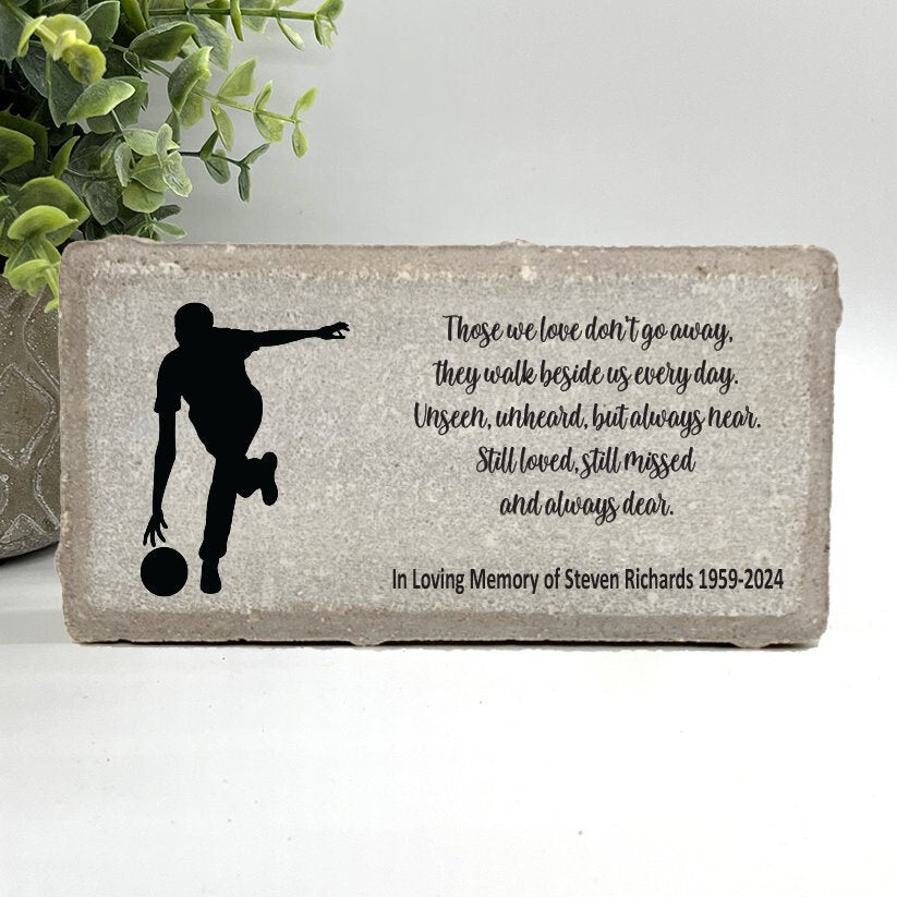 Bowler Memorial Gift - Memorial Stone - Sympathy Gift Bereavement Gift - Condolence Gift - Custom Memorial Gift- Funeral gift