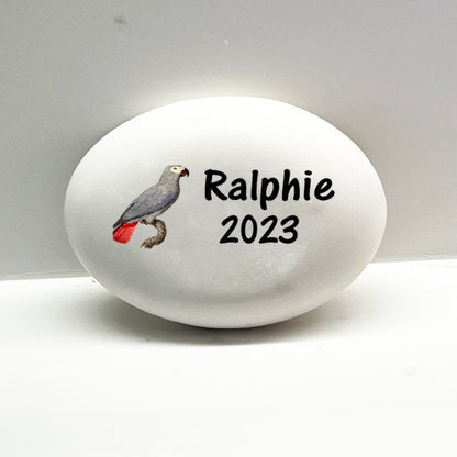 African Grey Memorial Stone- Personalized Pet Keepsake- Pet Loss Gift - Custom African Grey Sympathy Gift - Bird Memorial Gif