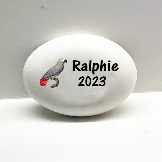 African Grey Memorial Stone- Personalized Pet Keepsake- Pet Loss Gift - Custom African Grey Sympathy Gift - Bird Memorial Gif