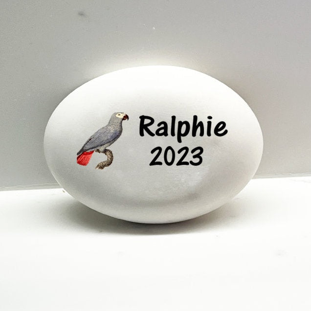 African Grey Memorial Stone- Personalized Pet Keepsake- Pet Loss Gift - Custom African Grey Sympathy Gift - Bird Memorial Gif