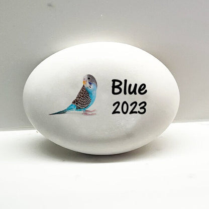 Parakeet Memorial Stone- Personalized Pet Keepsake- Pet Loss Gift - Custom Blue Parakeet Sympathy Gift - Parakeet Memorial Gift