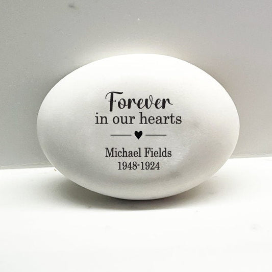 Memorial Stone, Forever in our hearts, Personalized memorial stone, Sympathy Gift, Condolence Gift, Custom Memorial Gift, Loss of loved one